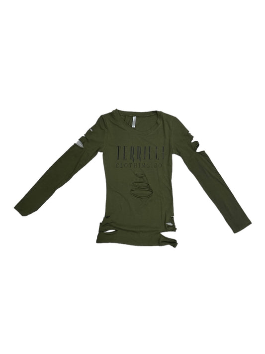 Cutty T-Shirt Long Sleeve (Green/Black) Small