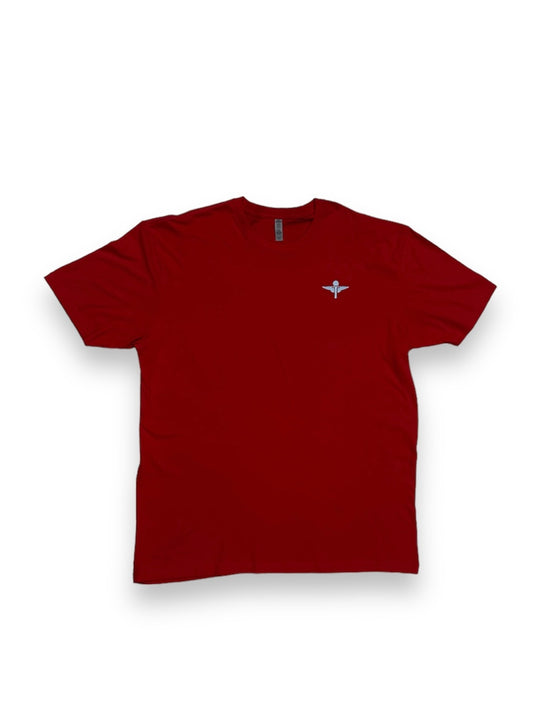 Classic Black Angel T Shirt (Red/Light Blue)